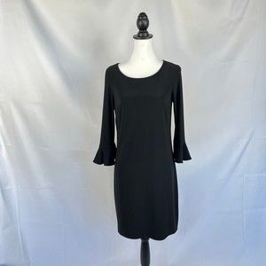 Laundry by Shelli Segal Gold Zipper Bell Sleeve Shift Dress $118 Size XS‎